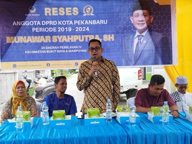 Munawar Syahputra Reses di Kelurahan Air Dingin, Warga Keluhkan Masalah Banjir