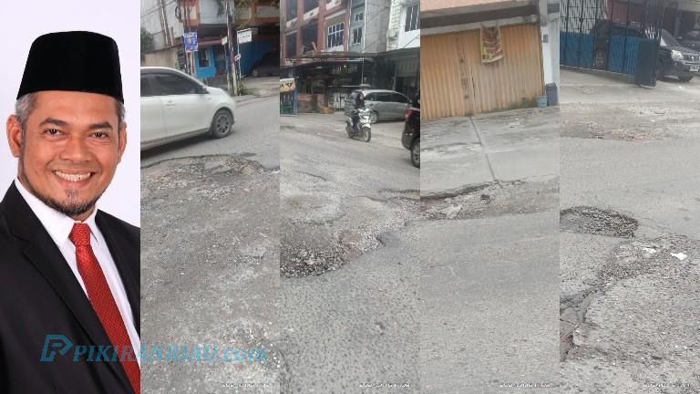Hamdani Desak Pemko Pekanbaru Perbaiki Jalan Rusak yang Mengancam Keselamatan Pengendara