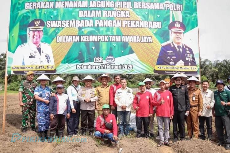 Wakil Ketua DPRD Pekanbaru Andry Saputra Ikut Tanam Jagung Bersama Polri, Dukung Swasembada Pangan